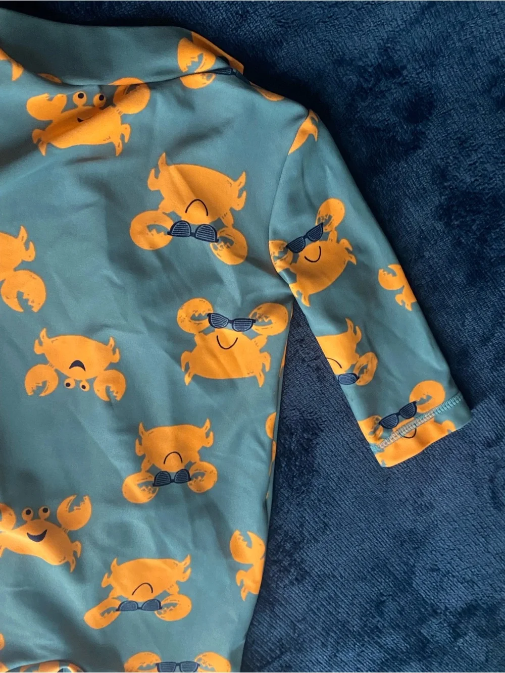 Carter's Teal One-Piece with Orange Crab Print